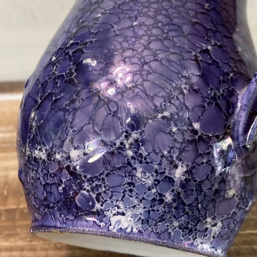 Vintage Retsch Co RCW Blue Iridescent Pitcher Wunsiedel Bavaria Germany